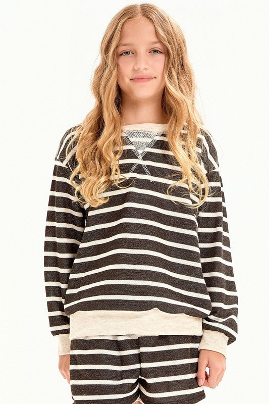 Girls Striped Long Sleeve Top