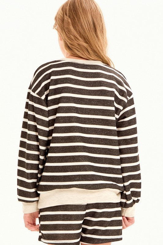 Girls Striped Long Sleeve Top