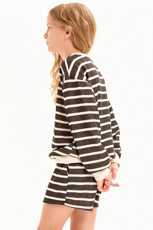 Girls Striped Long Sleeve Top