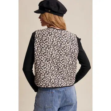 Leopard Print Vest with Bows