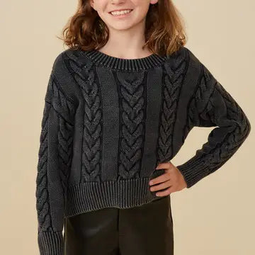 Girls Chunky Cable Knit Sweater
