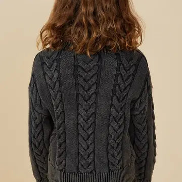Girls Chunky Cable Knit Sweater