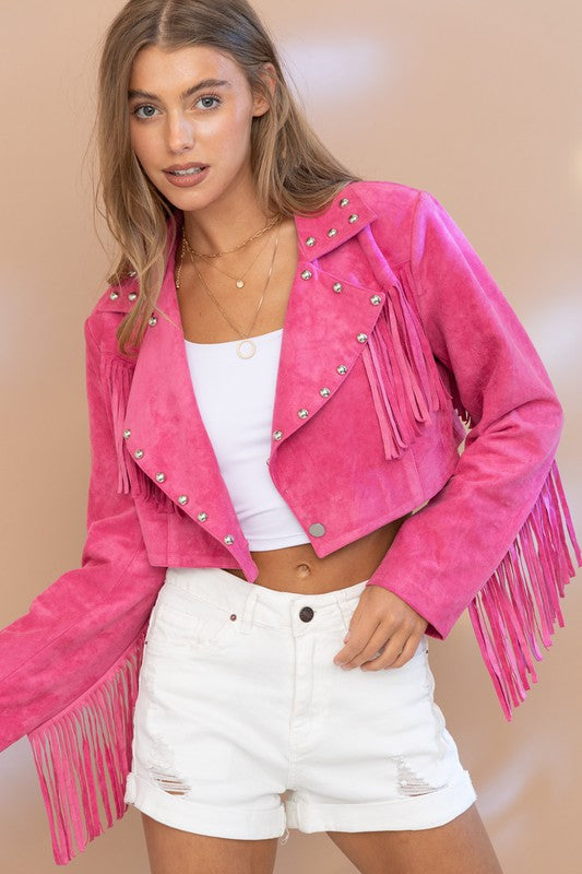 Hot Pink Studded Jacket